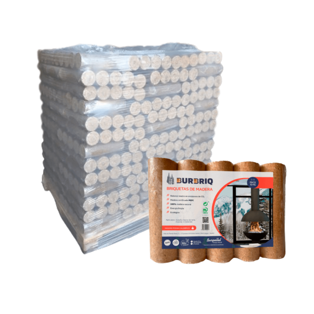 Briquettes BURBRIQ (104 paquets x 5 briquettes) (1040 kg)
