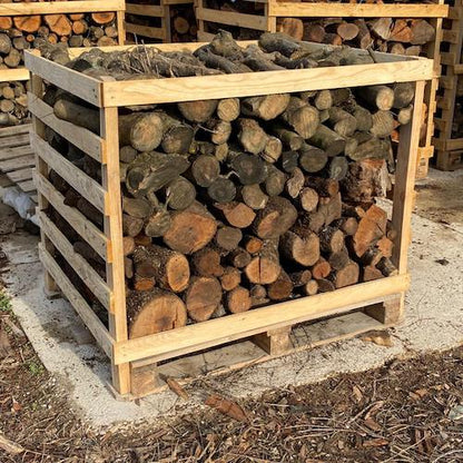 Palette de bois de chauffage mixte, 1 mètre cube, olivier et chêne