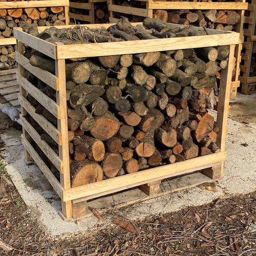 Palette de bois de chauffage mixte, 1 mètre cube, olivier et chêne