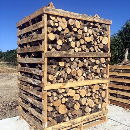 Palette de bois de chauffage d'olivier 2 mètres cubes