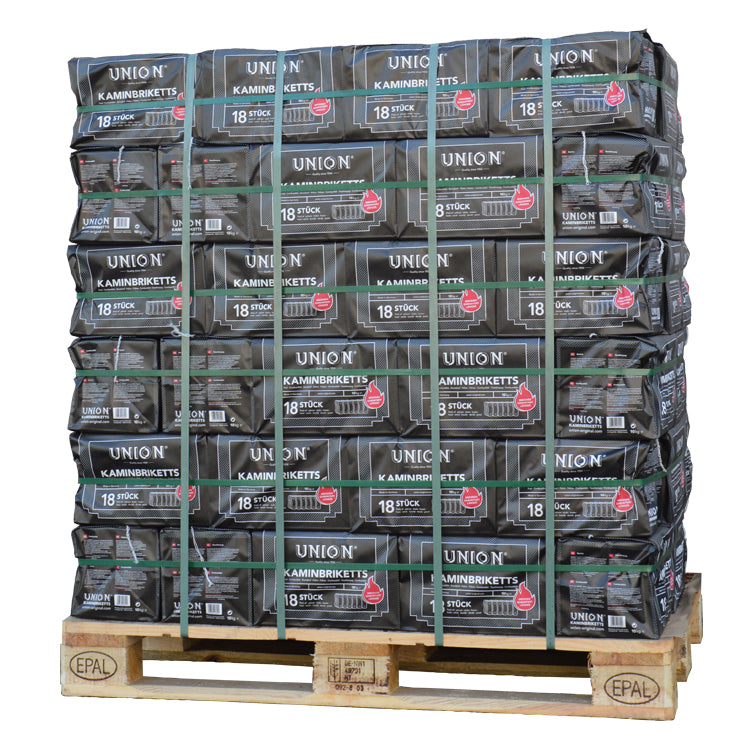 Palette de briquettes de bois de chêne Nestro (960 kg)Briquettes de bois de ruf mixtes + palette de briquettes de lignite (930 kg)Pack de briquettes de lignite pour palette (960 kg)
